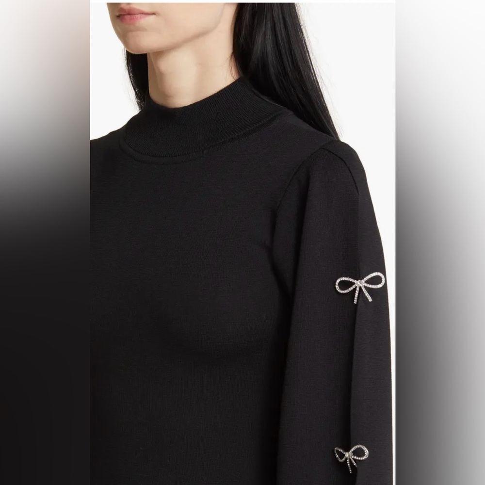 New Eliza J Black Long Sleeve Sweater Dress size XS - Picture 2 of 5